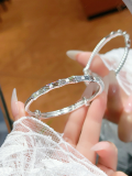 wholesale 9999 Pure Silver Full Star Solid Silver Bracelet for Women, Fashionable High-End Solid Bangle, Gift for Mom-0-11
