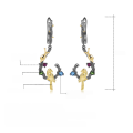 wholesale 925 Silver Secret Garden Designer Colored Gemstone Earrings, Natural Style Bird Design with Natural Gemstone Ear Drops-0-0