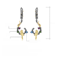 wholesale 925 Silver Secret Garden Designer Colored Gemstone Earrings, Natural Style Bird Design with Natural Gemstone Ear Drops-Natural garnet earrings