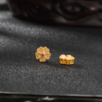 wholesale S925 gold-plated natural gray moonstone ruyi accessory bracelet necklace bead handmade silver jewelry-Four-leaf flower moonstone