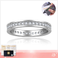 wholesale S925 Silver Classic Channel-Set 20mm Moissanite Ring for Women, Cross-Border Wish Best-Seller, Daily Versatile Stacking Ring-0-0