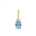 wholesale 10k Gold Jewelry Light Luxury Minimalist Pendant Natural Blue Topaz Necklace Niche Design Light Jewelry-0-0