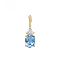 wholesale 10k Gold Jewelry Light Luxury Minimalist Pendant Natural Blue Topaz Necklace Niche Design Light Jewelry-Natural London Blue Topaz Pendant (without chain) >10K