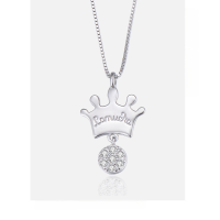 wholesale S925 Sterling Silver Letter Charm Pendant for Women, Minimalist and Fresh Style with Micro-Paved Zircon, Short Chain Student Girl Accessory-001135-Single Pendant-Without Chain 925 Silver