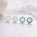 wholesale S925 Sterling Silver Fully Diamond-Studded Bling Earrings, Luxe High-End Hypoallergenic Ear Piercing Jewelry, Xiaohongshang Viral Trend-0-0