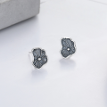 wholesale S990 Silver Retro Vintage Ethnic Style Elegant Lotus Leaf Earrings Small Fresh Trendy Design Stud Earrings-0-1