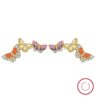 wholesale S925 Sterling Silver Colored Zircon Butterfly Earrings for Women, Small Batch Design, Wholesale from Manufacturer-Platinum, approx. weight: 2.67g 925 silver