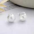 wholesale S925 Silver Yun Chao Xuan Fashion Korean Style Small Fresh Round Ball Wire Drawing Texture Sweet Temperament Earrings Ear Clips-0-0