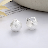 wholesale S925 Silver Yun Chao Xuan Fashion Korean Style Small Fresh Round Ball Wire Drawing Texture Sweet Temperament Earrings Ear Clips-YFR290/approx. 8.8g 925 silver