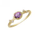 wholesale 10K Gold ArtLi Jewelry Natural Light Amethyst Ring Women's Japanese Elegant Retro Ring Factory Supply-0-0