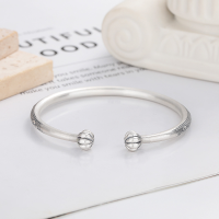 wholesale S990 Silver Cloud Pavilion Retro Aged Craft Auspicious Cloud Vintage Pattern Embossed Literary Heavy Work Edition Bangle for Women-YS252W/about 27.2g