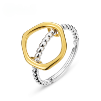 wholesale 925 Silver Japanese Minimalist Style Two-in-One Daily Wear Ring for Women, Woven Geometric Ring Can Be Worn as a Necklace-10K gold plated &gt; adjustable opening