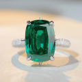wholesale S925 Sterling Silver New Style Ring for Women with Emerald, Full-Zirconia, High-Carbon Zirconia, and High-Profile Setting-0-0