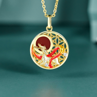 wholesale 925 Silver Bfirst Pendant, Palace Style Nine-Color Deer Necklace for Women, Versatile Accessory with a High-End and Niche Feel-Deer Necklace 925 Silver