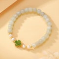 wholesale S925 Sterling Silver Yahee Clover Hetian Jade Bracelet for Women, New Chinese Style Small and Fresh Cultured Freshwater Pearl Bracelet-0-0