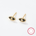 wholesale S925 silver cross-border exclusive colorful oil-drop eye stud earrings, minimalist and petite, elegant and versatile cute earrings-0-6