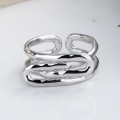 wholesale S925 Sterling Silver Irregular Intertwined Wrapped Open Ring Korean Style Ins Creative Versatile Elegant Ring-0-1