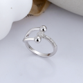 wholesale S925 Sterling Silver Korean-style Fresh and Creative Horsehoe-shaped Diamond-inlaid Splice Statement Adjustable Ring-0-0