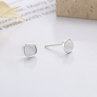 wholesale S925 Sterling Silver Minimalist Korean-Japanese Style Crystal-Inlaid Stud Earrings, Versatile and Elegant for Daily Wear-256R/about 0.8g/pair>925 silver