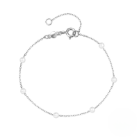 wholesale S925 Sterling Silver Ins Style Layered Pearl Bracelet, Elegant And Versatile Daily Wear-Platinum 925 silver