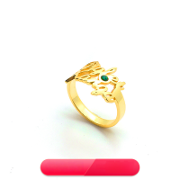 wholesale S925 Silver Custom Personalized Double Letter Name Birthstone Ring, Factory Direct from Amazon Best Seller-Yellow>No. 10