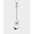 wholesale S925 Sterling Silver with Pearl and Shell Bead Pendant Necklace, Minimalist Women's Jewelry Wholesale from Source Factory-0-0