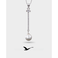 wholesale S925 Sterling Silver with Pearl and Shell Bead Pendant Necklace, Minimalist Women's Jewelry Wholesale from Source Factory-Shell Pearl Pendant - Without Chain 925 Silver