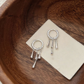 wholesale S925 Sterling Silver Minimalist Tassel Teardrop Earrings for Women, Small Batch Design, Trendy Ear Accessories-0-4