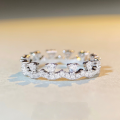 wholesale S925 silver new stackable lace ring for women with full zirconia diamonds, minimalist ins style, fashionable and elegant-0-0