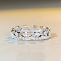 wholesale S925 silver new stackable lace ring for women with full zirconia diamonds, minimalist ins style, fashionable and elegant-White-CBJZ094>No.5