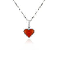 wholesale 925 Sterling Silver Heart-shaped Red Agate Necklace for Women, Xiaohongshu Same Style Versatile Pendant Collarbone Chain Jewelry Wholesale-Heart Pendant (without chain)  925 Silver