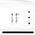 wholesale Sterling Silver Hit New Lab-Created Emerald Zircon Leaf Earrings Advanced Women's Jewelry-0-1