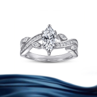 wholesale S925 silver micro-paved marquise 1ct wedding ring ring in light luxury style available for wholesale-Platinum>Beauty No. 7