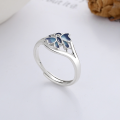 wholesale S925 Sterling Silver Retro Vintage Enamel Resin Plique-à-Jour Gradient Butterfly Fresh and Delicate Open Ring-0-1