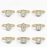 wholesale 9/10/14/18K Gold Moissanite Engagement Ring with Certificate, 1 Carat, Cross-Border, Minimalist Style-9k gold ring with 1 carat moissanite (note item number)  US size 8 (domestic size 17)