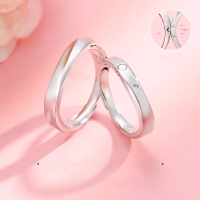 wholesale Magnetic S925 Sterling Silver Möbius Couple Rings Minimalist Niche High-end Matching Bands for Valentine's Day Gift-Magnetic Lifetime Couple Ring/Approx. 7.09g&gt;PR003972 Sterling Silver