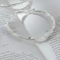 wholesale Metal Double Heart Möbius Couple Bracelet, Minimalist Twisted Loop Love Open Bangle for Him and Her-0-2