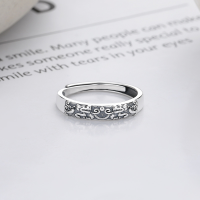 wholesale S925 Sterling Silver Retro Vintage Embossed Ancient Style Totem Pattern Minimalist and Elegant Open Ring-YJ1077/approx. 2.3g Adjustable opening