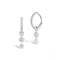 wholesale S925 Sterling Silver Zircon Ear Hoops, Cross-border Hot Sales, Elegant And Versatile Fashion Ear Clasps-Platinum-Style 2 925 Silver