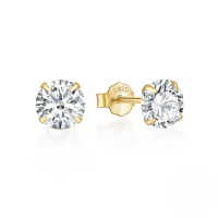 wholesale 925 Sterling Silver Classic Four-Prong Diamond Inlaid INS Minimalist Style Earrings, Same as Xiaohongshui Hot-Selling In-Stock Earrings-Platinum 925 silver