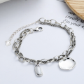 wholesale S925 Sterling Silver Minimalist Versatile Bracelet with Fun Charm, Small Niche Design for Ins, Gift-0-0