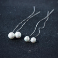 wholesale S925 Sterling Silver Ear Thread Korean Version Fashion Minimalist Tassel Synthetic Pearl Shell Pearl Earrings E0720-0-1