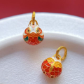 wholesale Gold-plated 925 Ancient Silver Enameled Four Meatballs Pendant, Golden Toad, Pi Xiu, Koi, Magpie Drop Pendant DIY-0-7