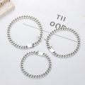 wholesale S925 Sterling Silver Classic Miami Cuban Chain Bracelet Cross-border Fashion Unisex Hand Jewelry for Men and Women-0-0