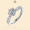wholesale S925 silver moissanite ring adjustable nine-star honeycomb ring trendy fashion jewelry wholesale from the source-0-0