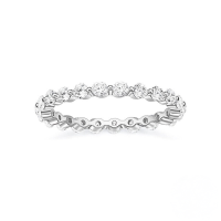 wholesale S925 Sterling Silver luxurious high-end carat diamond ring with ultra-sparkling pave setting for engagement-White Gold-Style 6&gt;7