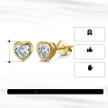 wholesale S925 Sterling Silver Plain Heart Stud Earrings with 4A Zirconia, Versatile and Stylish, Wholesale-0-1
