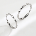 wholesale S925 Sterling Silver Maker's Ancient Style Bamboo Node Couple Rings, Unisex Niche Luxury Valentine's Day Gift for Her-0-1