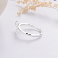 wholesale S925 Sterling Silver Fashion Korean Japanese Cute Bow Unique Trendy Niche Luxury Adjustable Ring-0-4