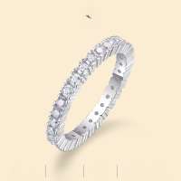 wholesale S925 sterling silver full diamond ring for women, INS influencer same style exquisite moissanite closed ring, non-fading-Moissanite>US No. 6